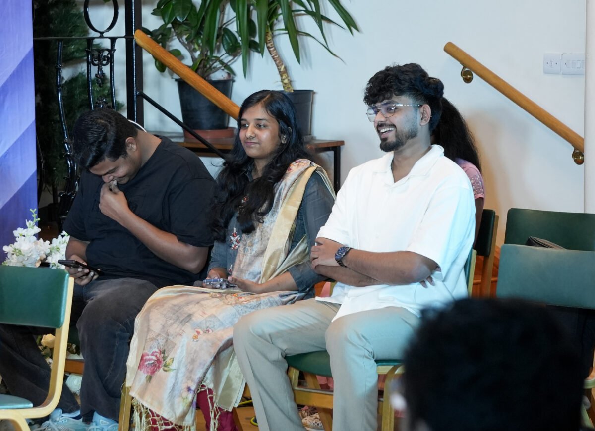 Guests being interviewed on stage at the anniversary service