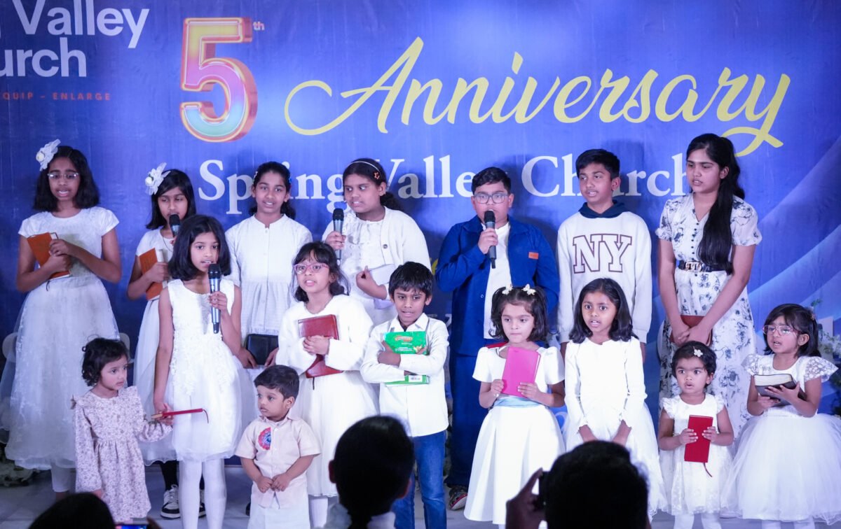 Children singing at the Spring Valley Church anniversary