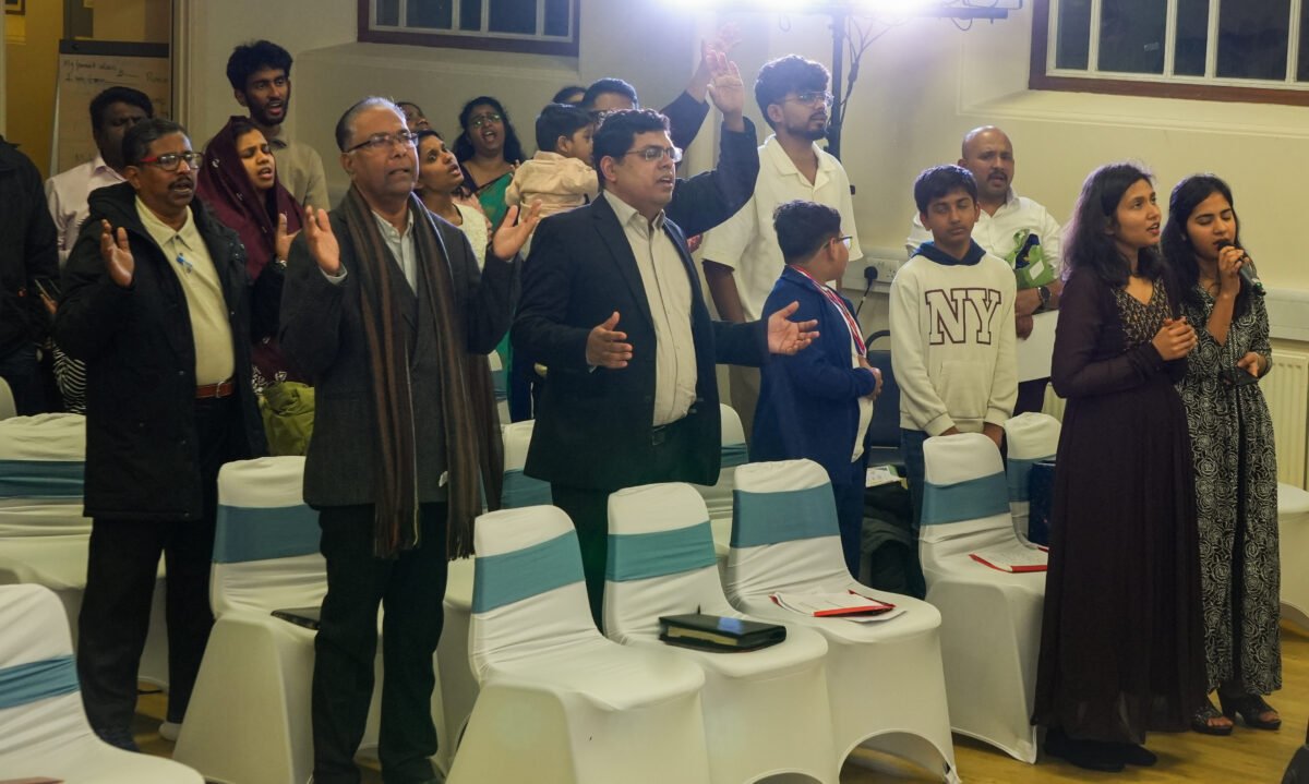 Spring Valley Church congregation at a service in Luton