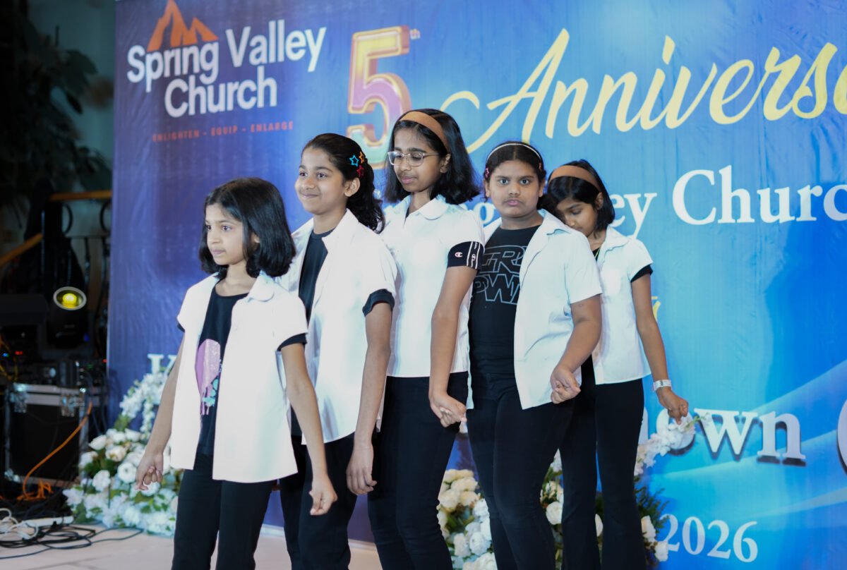 Sunday School children singing at the Spring Valley Church anniversary celebration